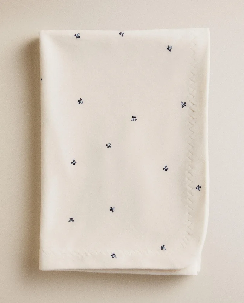 Zara Home плед детский из полиэстера, экрю, 70x100 см