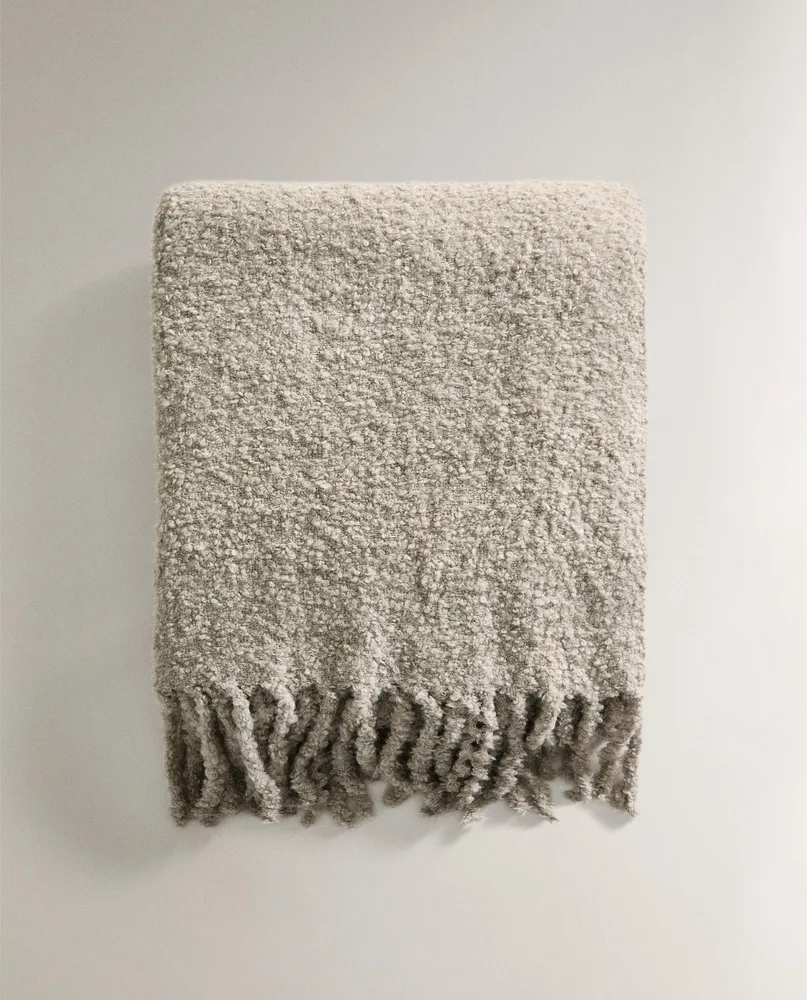 Zara Home плед из полиэстера, серый, 140x190 см