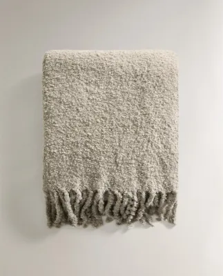 Zara Home плед из полиэстера, серый, 140x190 см