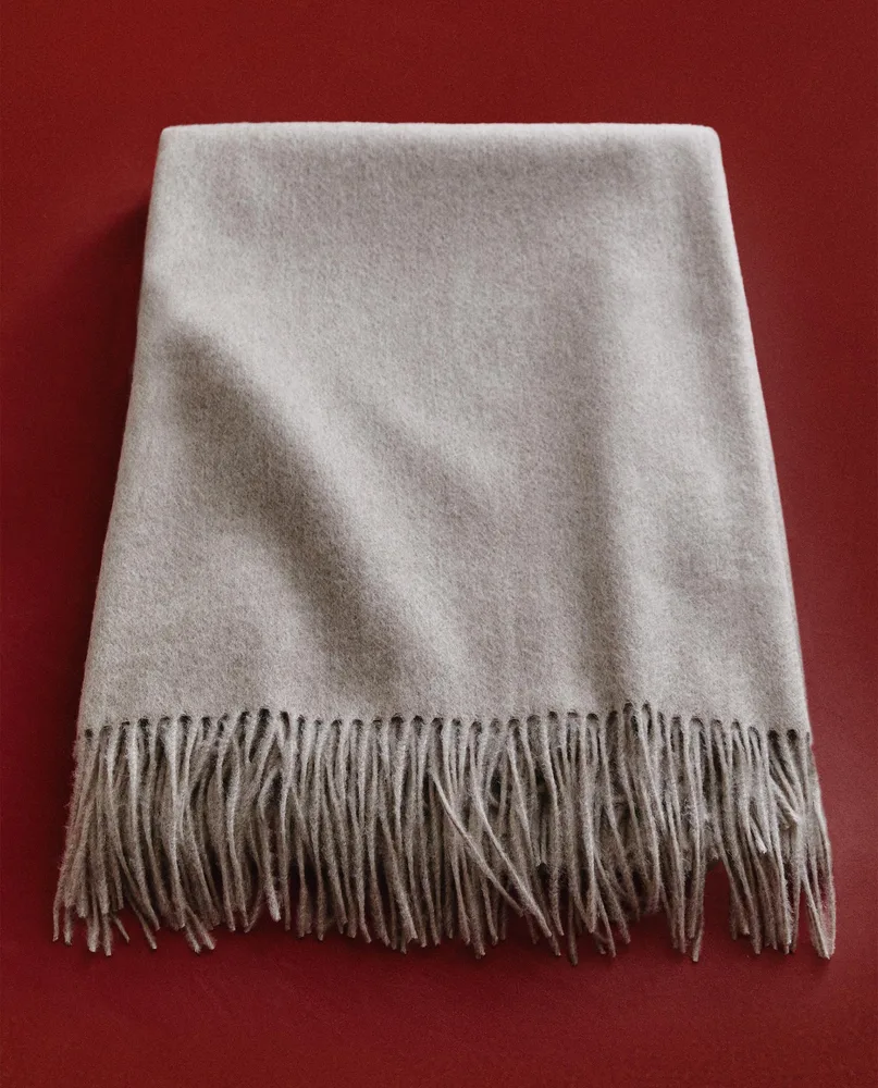 Zara Home плед из шерсти, серый