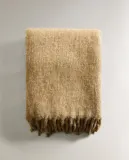 Zara Home плед из полиэстера, светло-бежевый, 140x190 см — фото 5