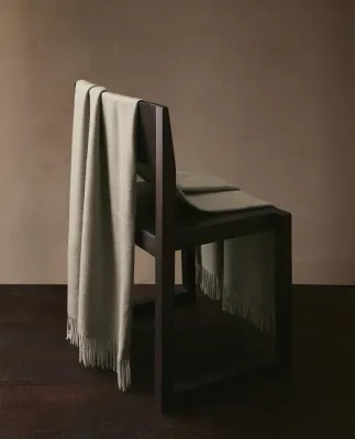 Zara Home плед из хлопка, экрю, 130x170 см