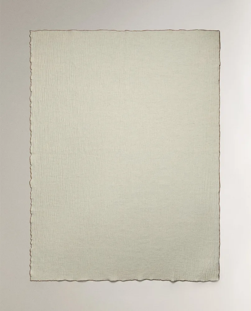 Zara Home плед из хлопка, бежевый