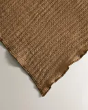 Zara Home плед из хлопка, бежевый — фото 3