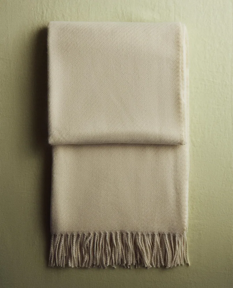 Zara Home плед из полиэстера, экрю, 140x190 см · 3367/004