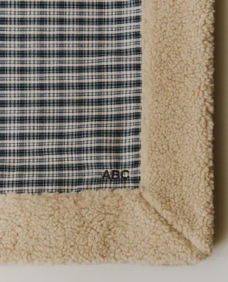 Zara Home плед из хлопка, синий, в клетку, 90x120 см