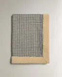 Zara Home плед из хлопка, синий, в клетку, 90x120 см — фото 3