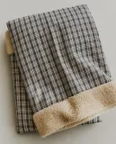 Zara Home плед из хлопка, синий, в клетку, 90x120 см — фото 8
