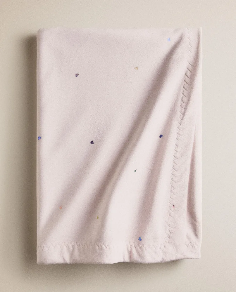Zara Home плед детский из полиэстера, розовый, 85x120 см