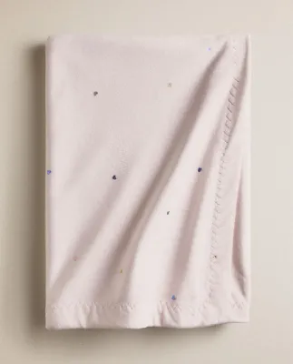 Zara Home плед детский из полиэстера, розовый, 85x120 см