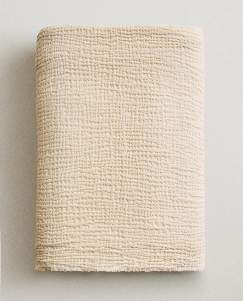 Zara Home плед из хлопка, зелёный · 3103/004