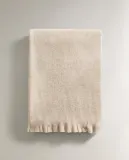 Zara Home плед из полиэстера, светло-бежевый — фото 3