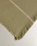 Zara Home плед из хлопка, зелёный, в полоску, 140x190 см — фото 2