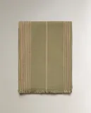 Zara Home плед из хлопка, зелёный, в полоску, 140x190 см — фото 3