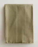 Zara Home плед из хлопка, зелёный, в полоску, 140x190 см — фото 7