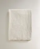 Zara Home плед из хлопка, коричневый, в полоску — фото 4