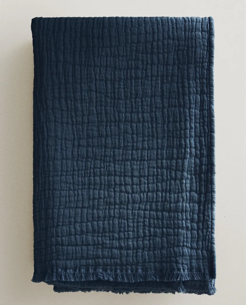 Zara Home плед из хлопка, зелёный · 3121/004