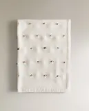 Zara Home плед детский из хлопка, в полоску, 70x100 см — фото 4