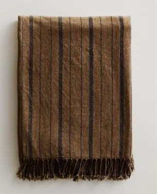 Zara Home плед из полиэстера, в полоску, 140x190 см