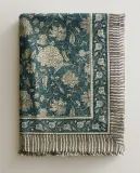 Zara Home плед из хлопка, бирюзовый, в полоску, 140x190 см — фото 1