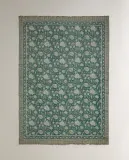 Zara Home плед из хлопка, бирюзовый, в полоску, 140x190 см — фото 3