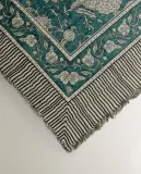Zara Home плед из хлопка, бирюзовый, в полоску, 140x190 см — фото 5