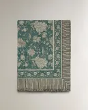Zara Home плед из хлопка, бирюзовый, в полоску, 140x190 см — фото 6