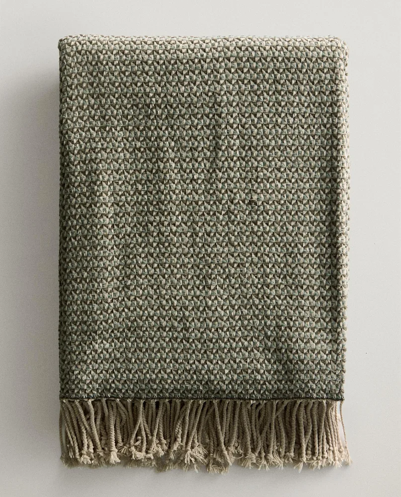 Zara Home плед из полиэстера, зелёный, 140x190 см