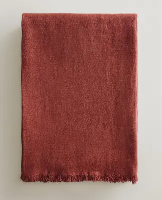 Zara Home плед из льна, терракотовый, 140x190 см