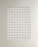 Zara Home плед детский из полиэстера, синий, в клетку, 70x100 см — фото 4