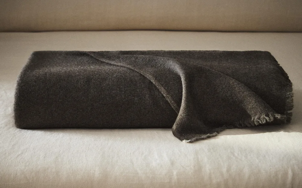 Zara Home покрывало из шерсти, серый