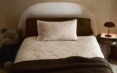 Zara Home покрывало детское из хлопка, синий, в полоску