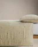 Zara Home покрывало детское из хлопка, зелёный, в полоску — фото 4