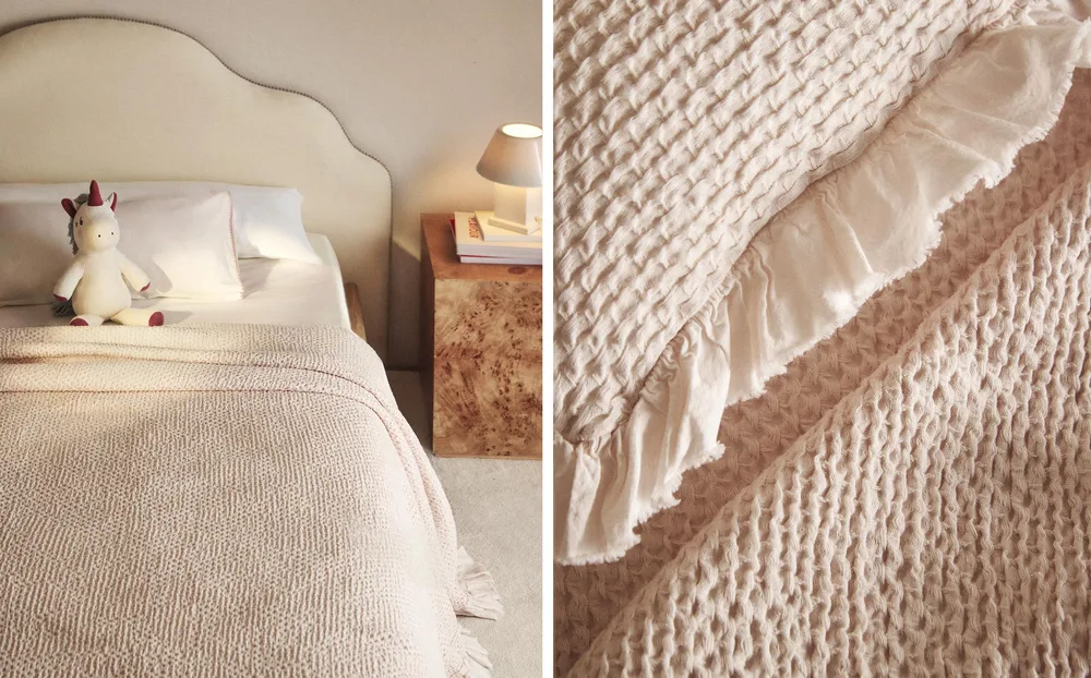 Zara Home покрывало детское из хлопка, экрю