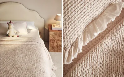 Zara Home покрывало детское из хлопка, экрю