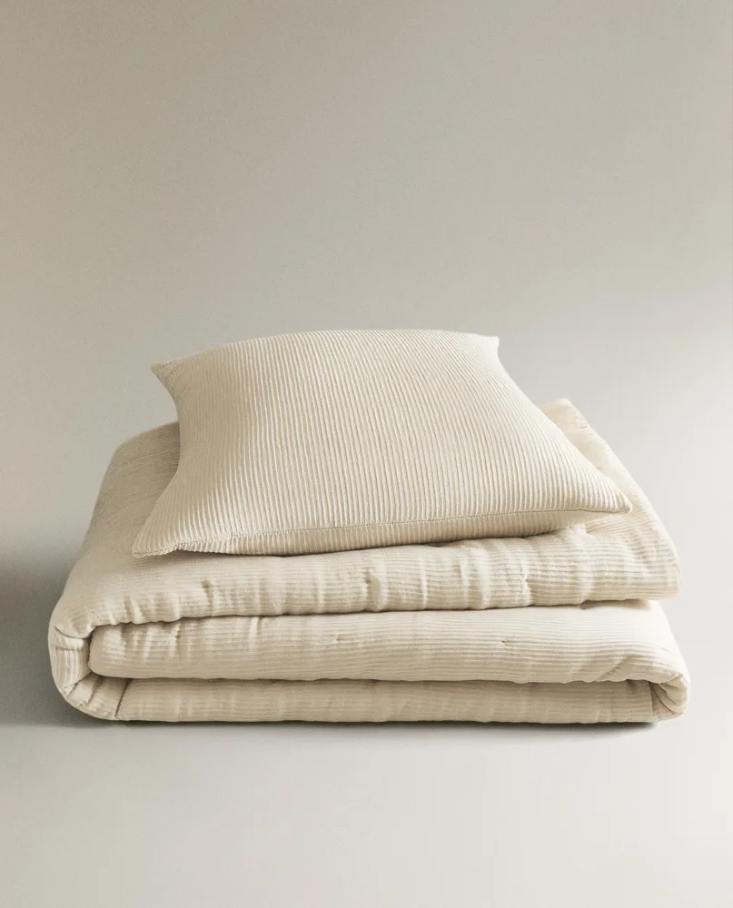 Zara Home покрывало из хлопка, светло-бежевый