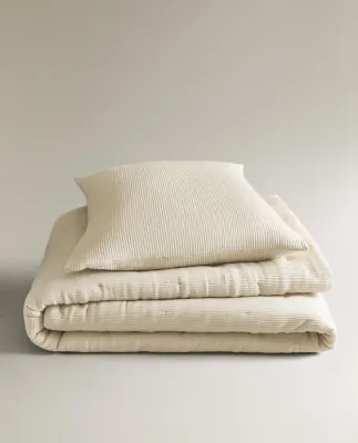 Zara Home покрывало из хлопка, светло-бежевый