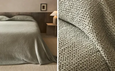 Zara Home покрывало из хлопка, зелёный · 1147/006