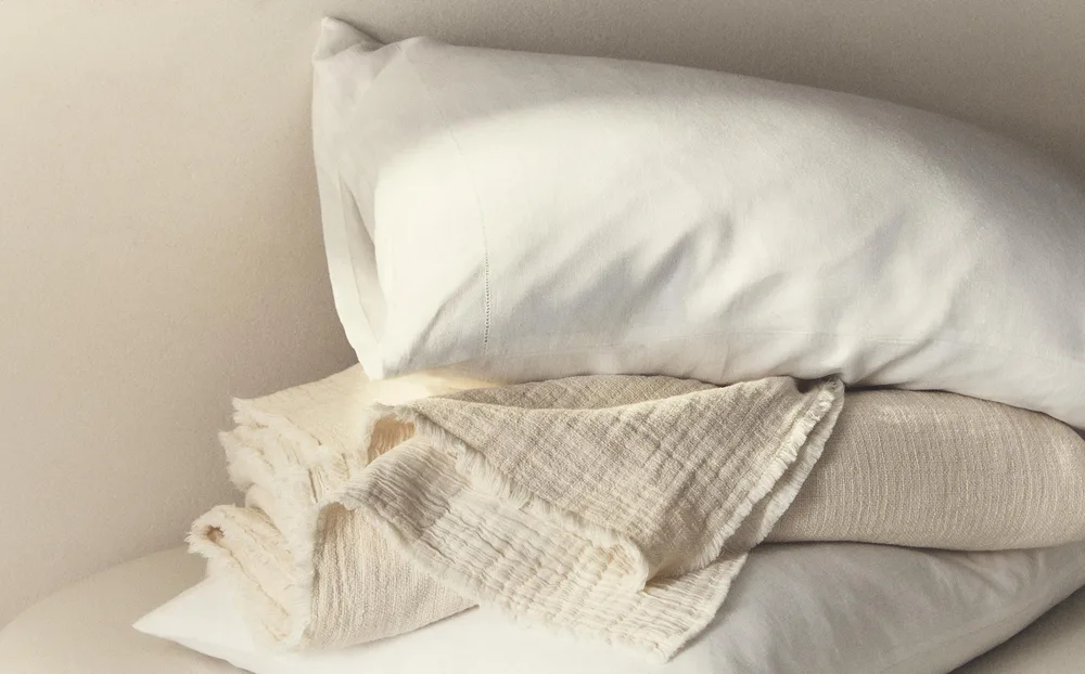 Zara Home покрывало из хлопка, экрю · 5160/006