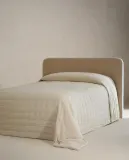 Zara Home покрывало из льна, горчичный, в клетку — фото 4