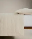 Zara Home покрывало из льна, горчичный, в клетку — фото 6