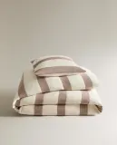 Zara Home покрывало детское из хлопка, терракотовый, в полоску — фото 4