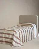 Zara Home покрывало детское из хлопка, терракотовый, в полоску — фото 5