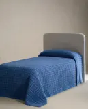 Zara Home покрывало детское из хлопка, синий, в клетку, 180x250 см — фото 4