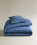 Zara Home покрывало детское из хлопка, синий, в клетку, 180x250 см — фото 6