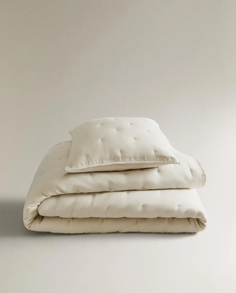Zara Home покрывало из полиэстера, бежевый
