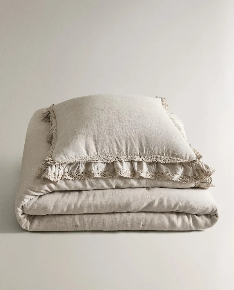 Zara Home покрывало из льна, светло-бежевый · 2112/005