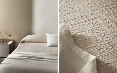 Zara Home покрывало из хлопка, бежевый · 1162/006