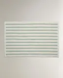 Zara Home коврик для ванной из хлопка, экрю, в полоску, 60x90 см — фото 3