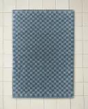 Zara Home коврик для ванной из хлопка, синий, в клетку, 50x80 см — фото 1